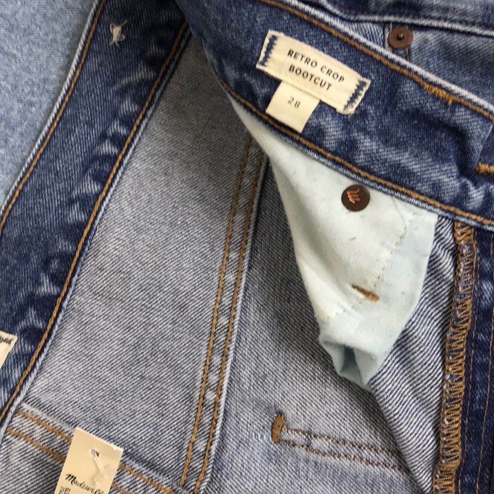 Madewell Retro Crop Bootcut Jeans Two Tone Edition - Picture 6 of 8